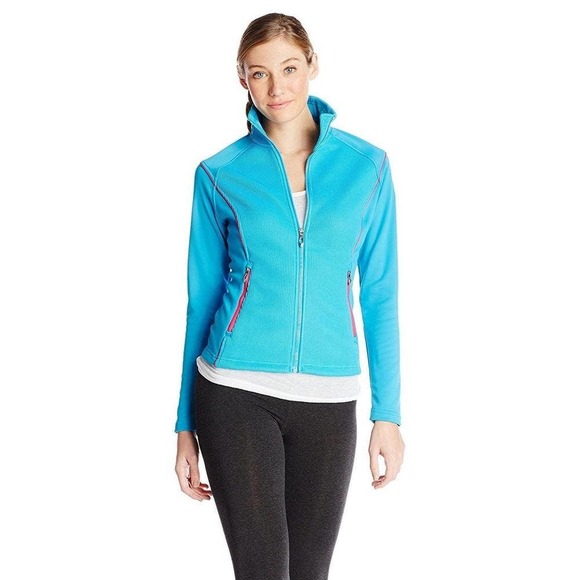 SPYDER Sweater Womens Medium Riviera Blue Essential Mid Weight Core Zip Jacket - Picture 1 of 13